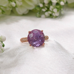 3.0 CT Round Cut Pave Amethyst Ring 2