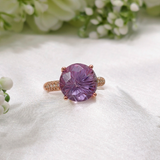 3.0 CT Round Cut Pave Amethyst Ring 2