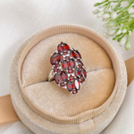 3.0 TCW Marquise and Round Cut Red Garnets Ring 7