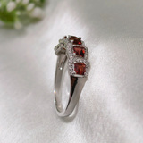 2.5 TCW Red Garnets Full Eternity Wedding Band 7