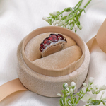 5.0 TCW Oval Cut Pave Style Red Garnets Engagement Rings 7