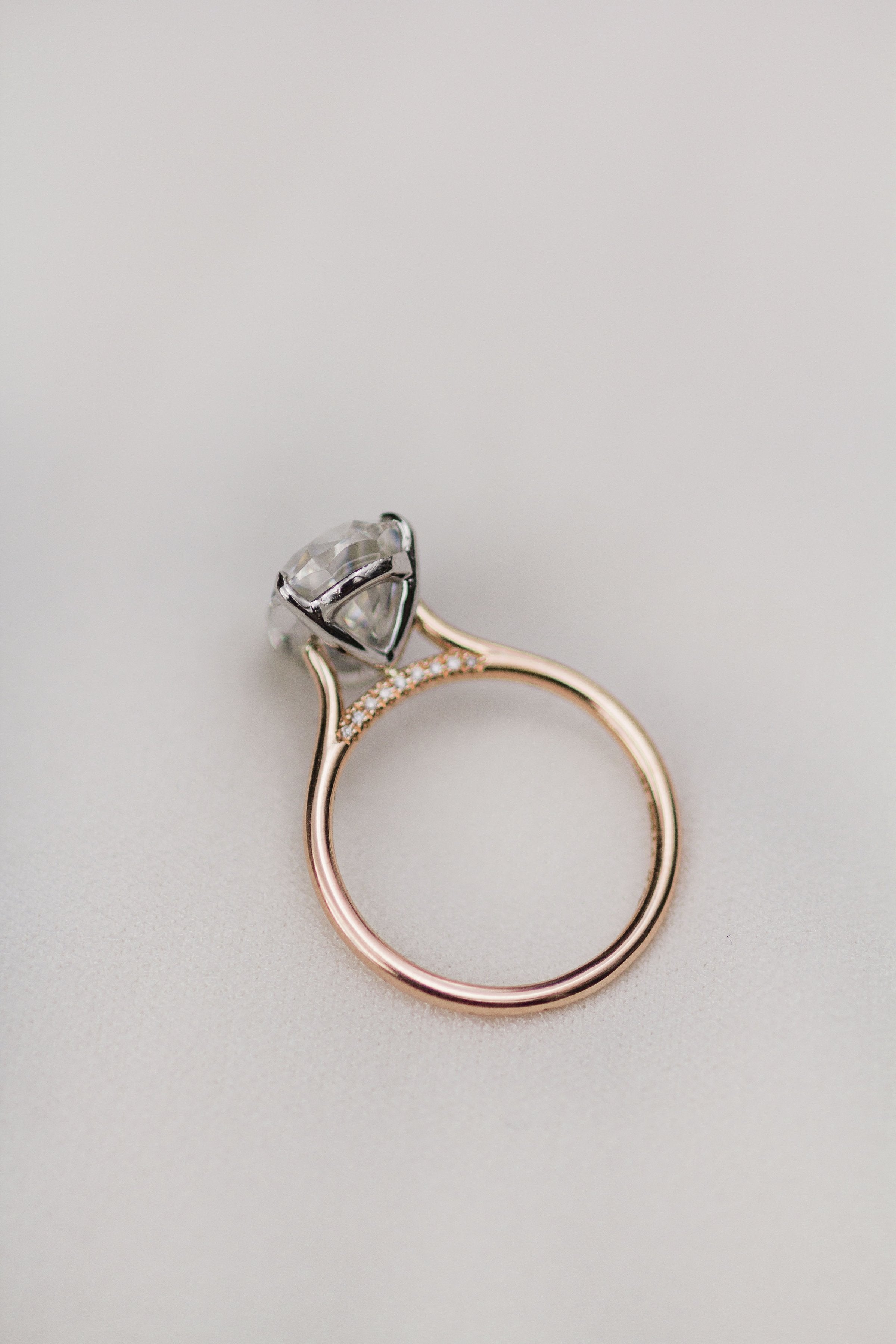 4.50 CT Pear Moissanite Ring Featuring Bridge Style 8