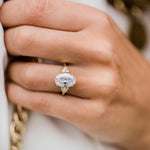 4.0 CT Oval Moissanite Ring Featuring Cluster Style 6
