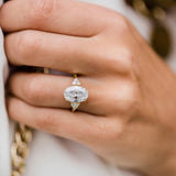 4.0 CT Oval Moissanite Ring Featuring Cluster Style 6