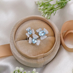 3.5 TCW Oval Cut Floral Style Blue Topaz Ring 7