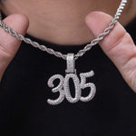 5 CT Round Moissanite Custom Pave Style Silver Pendant for Him 7