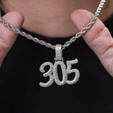5 CT Round Moissanite Custom Pave Style Silver Pendant for Him 7
