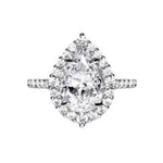Pear Cut Halo Style Cubic Zirconia in 925 Sterling Silver Ring 3
