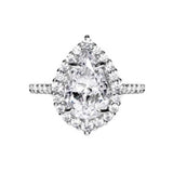 Pear Cut Halo Style Cubic Zirconia in 925 Sterling Silver Ring 3