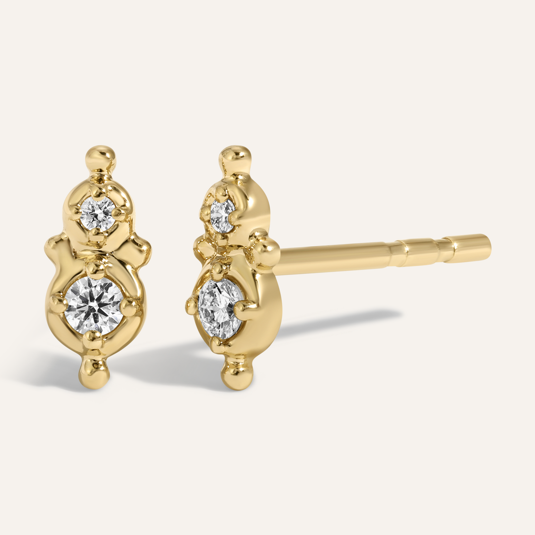 Classic 0.20 TCW Round Cut Moissanite Stud Earrings in Gold 1