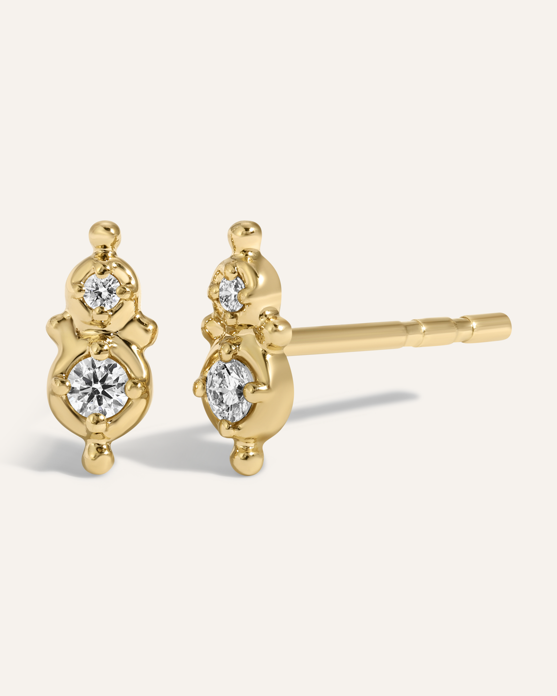 Classic 0.20 TCW Round Cut Moissanite Stud Earrings in Gold 1