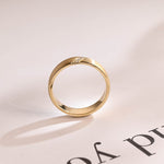 Delicate Moissanite Band with 0.05 TCW Round Cut Stones in Solid Gold 10