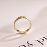 Delicate Moissanite Band with 0.05 TCW Round Cut Stones in Solid Gold 10