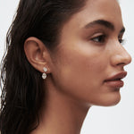 4.0 TCW Oval Cut Moissanite Stud Jacket Earrings in Gold 3