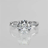 Stunning 2.0 CT Round Moissanite Engagement Ring with Twisted Pave Design 4