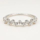 Stunning 0.20 CT Round Cut Moissanite Stones Cluster Wedding Bands 2