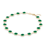 13.44 TCW Round Emerald Lab Made Diamond-May Birthstone Dainty Bracelet 5