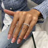 Stunning 1.23 CT Round & Marquise Moissanite Stones Half Eternity Wedding Bands 2
