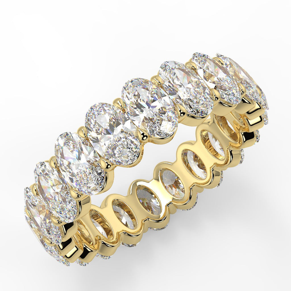Stunning 2.50 TCW Oval Moissanite Stones Full Eternity Wedding Bands 1