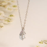 0.30 CT Marquise Moissanite Diamond Halo Pendant Necklace in Solid Gold 7