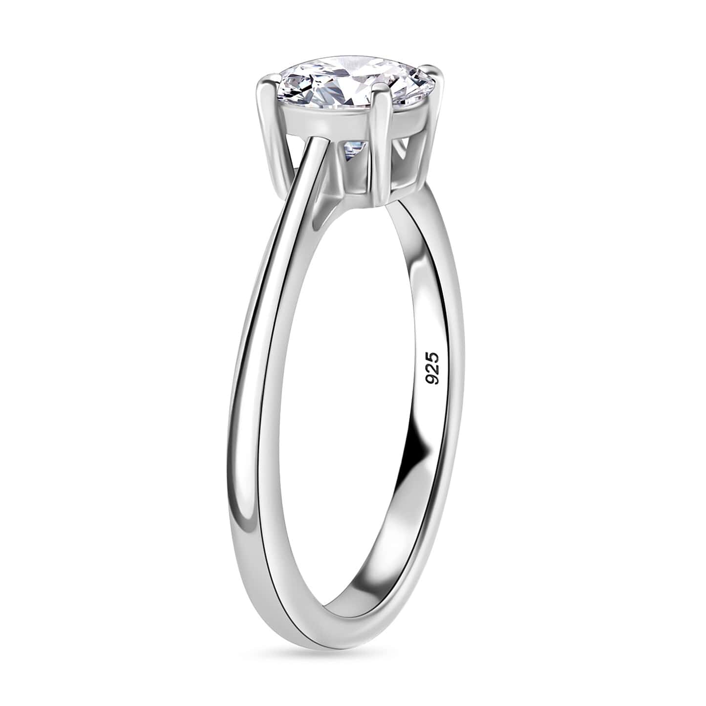 Round Cut Solitaire Style Cubic Zirconia in 925 Sterling Silver Jewelry 4