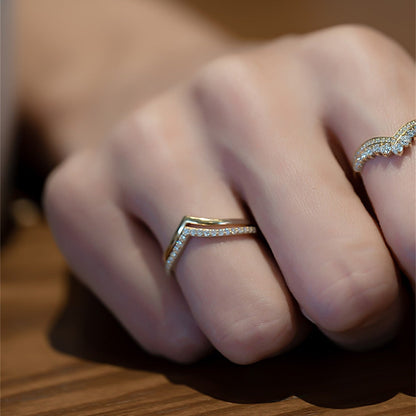 Classic V Shaped Bridal Wedding Band 5