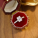 Stunning 3.0 CT Radiant Moissanite Engagement Ring with Pave &  Hidden Halo Design 1