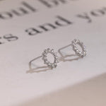 0.50 TCW Round Cut Moissanite Flower Shape Earrings in Gold 8