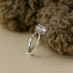 Stunning 1.0 CT Round Moissanite Engagement Ring with Twisted Shank in Solitaire Design 8