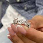 Stunning 1.23 CT Round & Marquise Moissanite Stones Half Eternity Wedding Bands 1