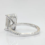 Stunning 4.52 CT Emerald Moissanite Engagement Ring with Hidden Halo & Pave Design 3