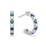 1.08 TCW Round Sapphire Lab Made Diamond- September Birthstone Hoops 5