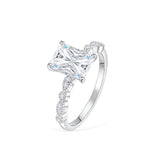 Stunning 1.5 CT Radiant Moissanite Engagement Ring with Pave Design 2