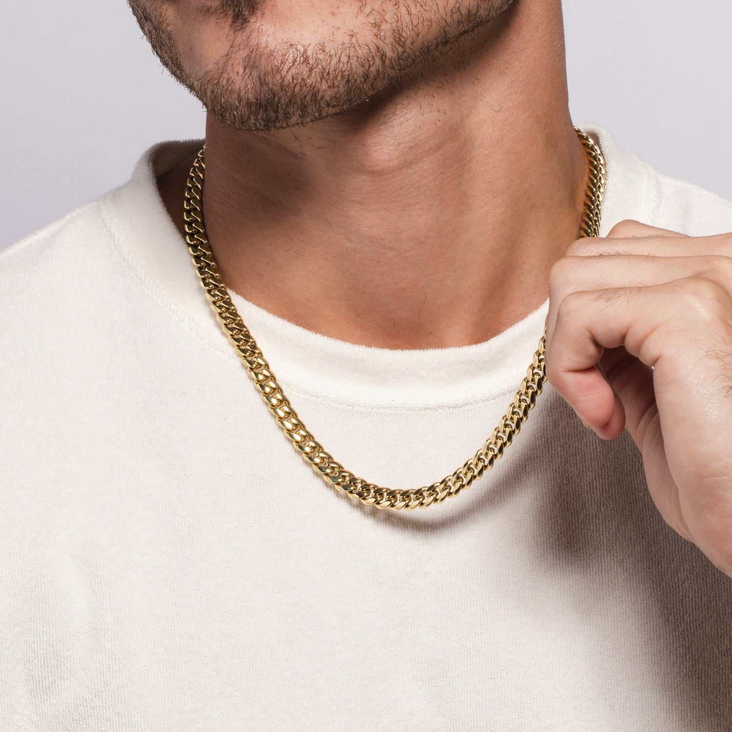 Polished Finish Cuban Silver Necklace For Him 3