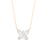 2.0 CT Round & Baguette Moissanite Diamond Butterfly Pendant Necklace in Solid Gold 5