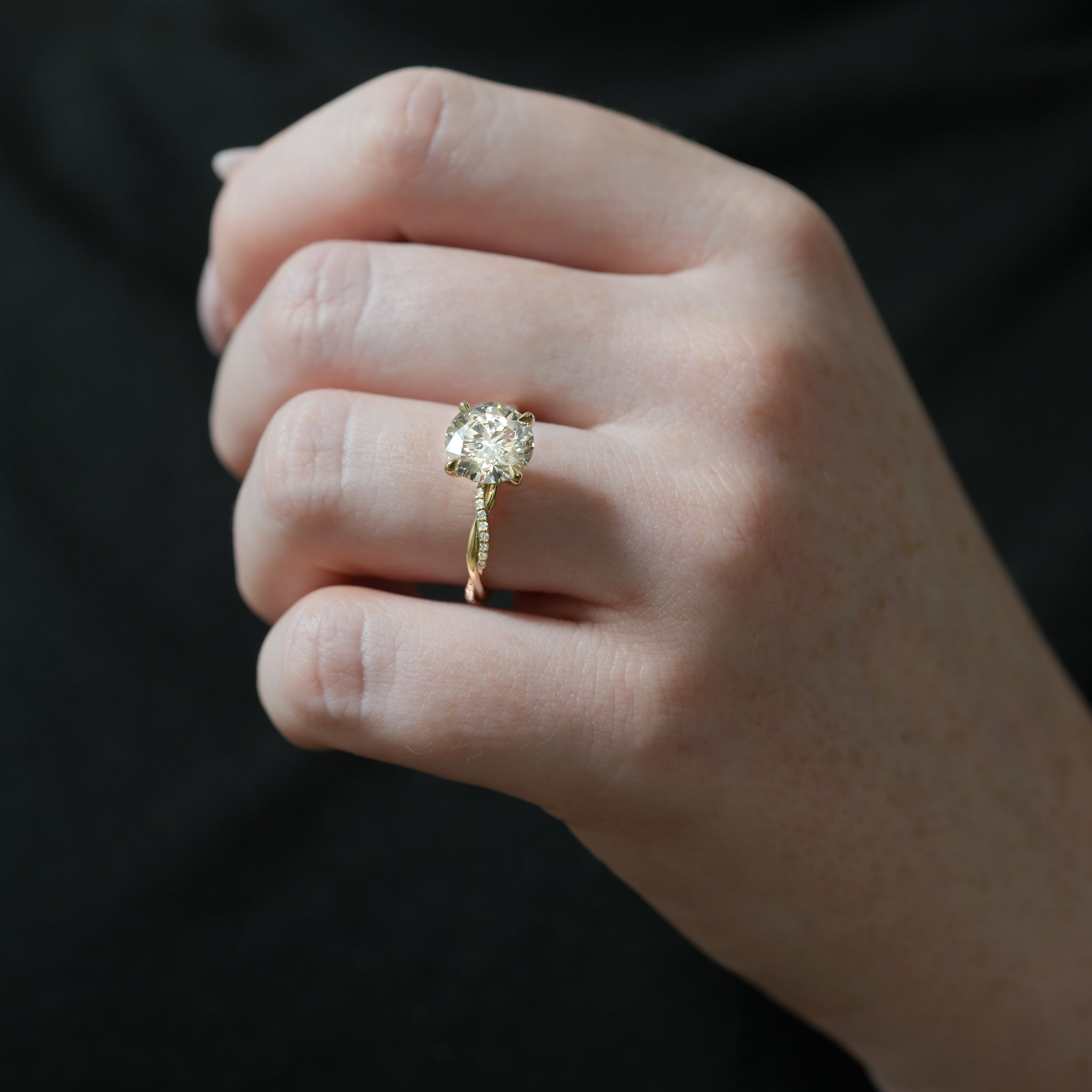 Stunning 1.0- 2.0 CT Oval Moissanite Engagement Ring with Twisted Pave Design 6