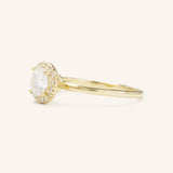 Stunning 1.0 CT Round Moissanite Engagement Ring with Halo Design 2
