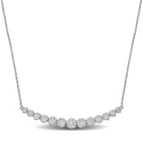 Round Cut Cubic Zirconia in 925 Sterling Silver Necklace 1