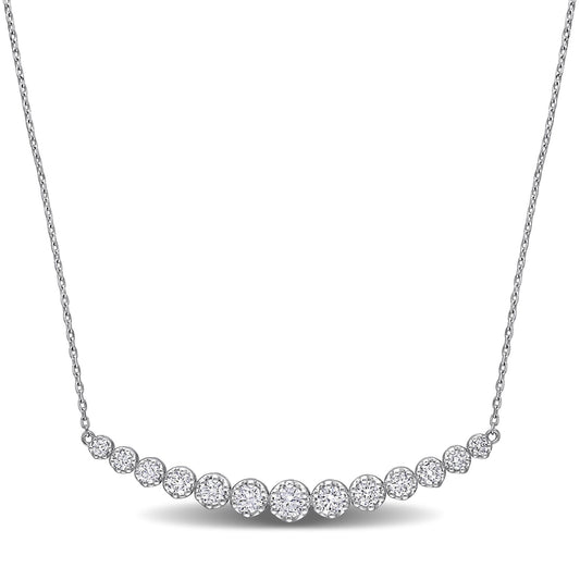 Round Cut Cubic Zirconia in 925 Sterling Silver Necklace 1