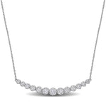 Round Cut Cubic Zirconia in 925 Sterling Silver Necklace 12