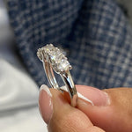 Stunning 1.15 CT Round Moissanite Stones Five Stone Wedding Bands 3