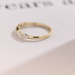 Stunning 0.3 TCW Round, Marquise & Emerald Moissanite Stones Half Eternity Wedding Band 10