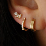 0.40 TCW Marquise Cut Moissanite Leaf Stud Earrings in Gold 4