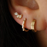 0.40 TCW Marquise Cut Moissanite Leaf Stud Earrings in Gold 4