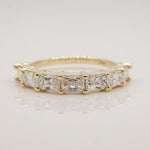 Stunning 0.4 TCW Radiant Moissanite Stone Half Eternity Wedding Band 1