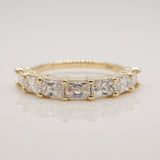 Stunning 0.4 TCW Radiant Moissanite Stone Half Eternity Wedding Band 1