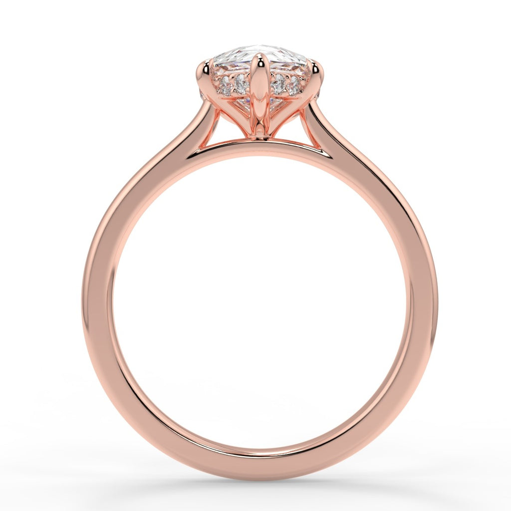 Stunning 1.31 CT Pear Moissanite Engagement Ring with Hidden Halo Design 9