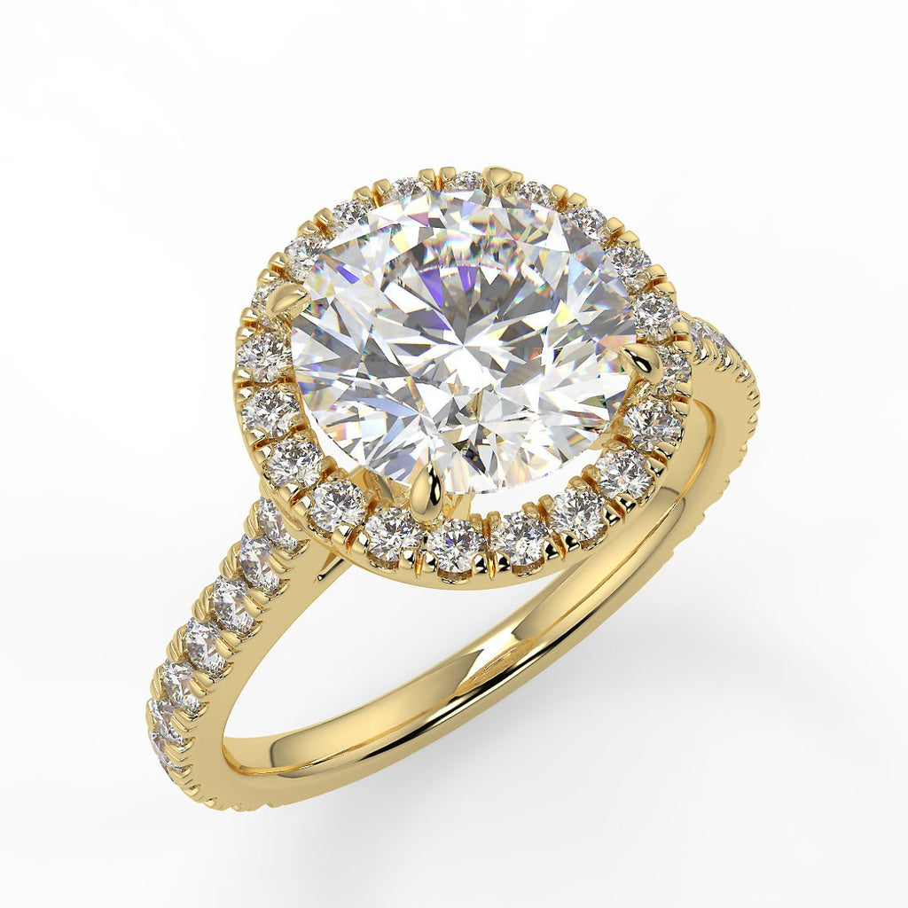 Stunning 2.0 CT Round Moissanite Engagement Ring with Halo & Pave Design 2