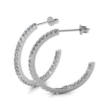 Round Cut Cubic Zirconia in 925 Sterling Silver Earrings 4