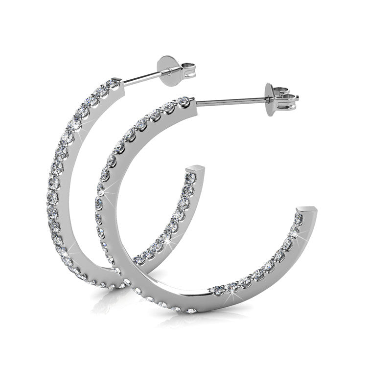 Round Cut Cubic Zirconia in 925 Sterling Silver Earrings 4